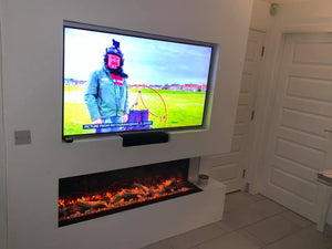 Advanced Fires 1300 Panoramic Widescreen HD 3 Sided Media Wall Fire