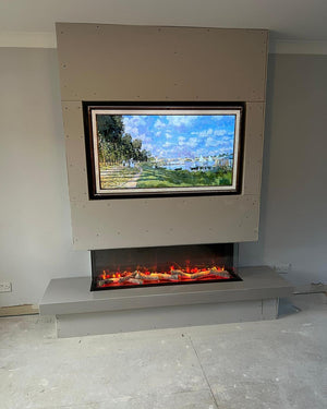 Advanced Fires 1300 Panoramic Widescreen HD 3 Sided Media Wall Fire