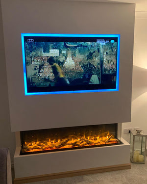 Advanced Fires 1300 Panoramic Widescreen HD 3 Sided Media Wall Fire