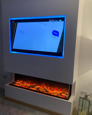 Advanced Fires 1300 Panoramic Widescreen HD 3 Sided Media Wall Fire