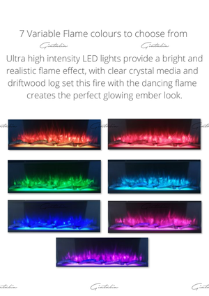 Luvelle 3D Panoramic Electric Fire 50 Inch 1/2/3 Sided Media Wall Electric Fire Insert