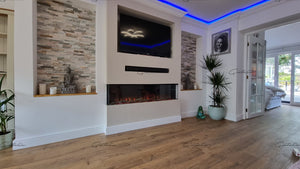 Luvelle 3D Panoramic Electric Fire 50 Inch 1/2/3 Sided Media Wall Electric Fire Insert