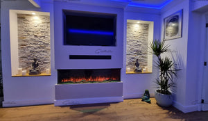 Luvelle 3D Panoramic Electric Fire 50 Inch 1/2/3 Sided Media Wall Electric Fire Insert
