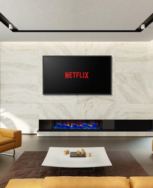 Advanced Fires 1300 Panoramic Widescreen HD 3 Sided Media Wall Fire