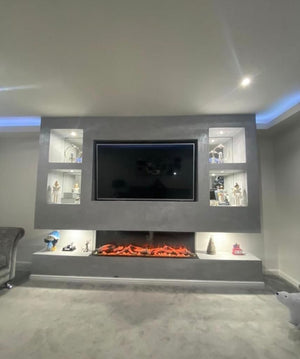 Advanced Fires 1300 Panoramic Widescreen HD 3 Sided Media Wall Fire
