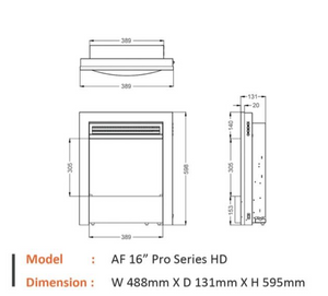 Advanced Fires 16" Pro Series Insert Electric Fire