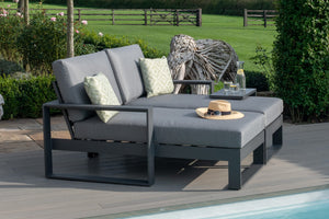 Maze Amalfi Double Sunlounger Set with Side Table