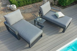 Maze Amalfi Double Sunlounger Set with Side Table
