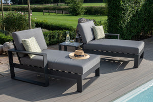 Maze Amalfi Double Sunlounger Set with Side Table