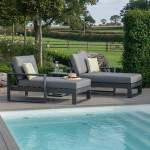 Maze Amalfi Double Sunlounger Set with Side Table