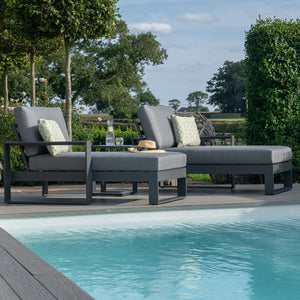 Maze Amalfi Double Sunlounger Set with Side Table