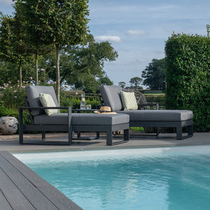 Maze Amalfi Double Sunlounger Set with Side Table