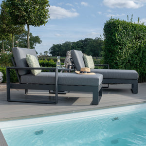 Maze Amalfi Double Sunlounger Set with Side Table