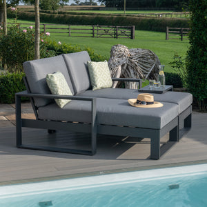 Maze Amalfi Double Sunlounger Set with Side Table