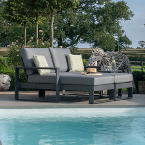 Maze Amalfi Double Sunlounger Set with Side Table