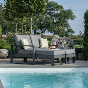 Maze Amalfi Double Sunlounger Set with Side Table