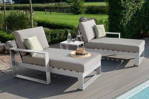 Maze Amalfi Double Sunlounger Set with Side Table