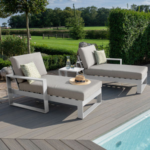 Maze Amalfi Double Sunlounger Set with Side Table