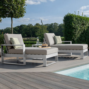 Maze Amalfi Double Sunlounger Set with Side Table