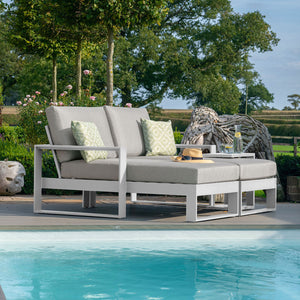 Maze Amalfi Double Sunlounger Set with Side Table