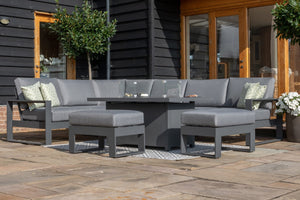 Maze Amalfi Large Corner Dining with Rectangular Fire Pit Table