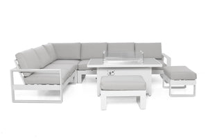 Maze Amalfi Large Corner Dining with Rectangular Fire Pit Table