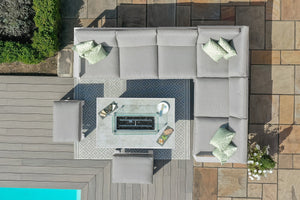 Maze Amalfi Large Corner Dining with Rectangular Fire Pit Table
