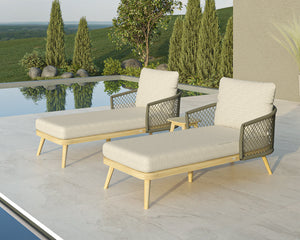 Maze Bali Double Sunlounger Set & Side Table