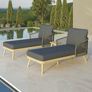 Maze Bali Double Sunlounger Set & Side Table