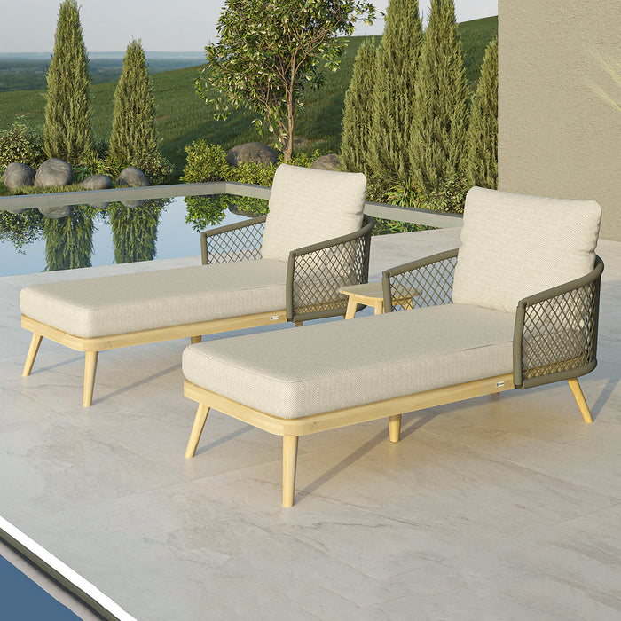Maze Bali Double Sunlounger Set & Side Table