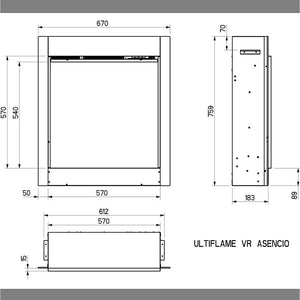 Celsi Ultiflame VR Asencio 26 inch Electric Fire - ExpertFires