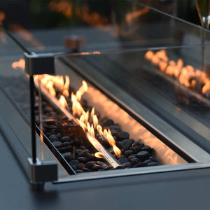 Maze Pulse Left Handed Rectangular Corner Dining Set with Fire Pit