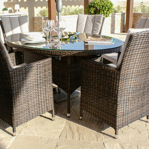 Maze LA 6 Seat Oval Ice Bucket Dining Set with Lazy Susan