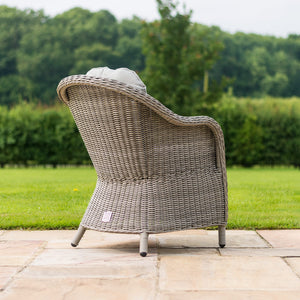 Maze Oxford 6 Seat Round Fire Pit Dining Set with Heritage Chairs and Lazy Susan