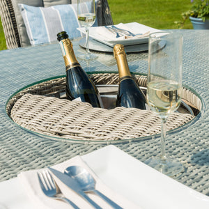 Maze Oxford 8 Seat Oval Ice Bucket Dining Set with Heritage Chairs and Lazy Susan
