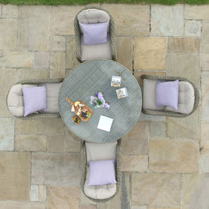 Maze Winchester 4 Seat Round Dining Set with Heritage Chairs