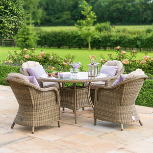 Maze Winchester 4 Seat Round Dining Set with Heritage Chairs
