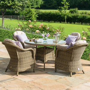 Maze Winchester 4 Seat Round Dining Set with Heritage Chairs