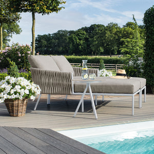 Maze Marina Double Sunlounger Set With Side Table