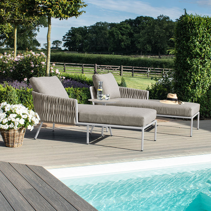Maze Marina Double Sunlounger Set With Side Table