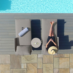 Maze Marina Double Sunlounger Set With Side Table