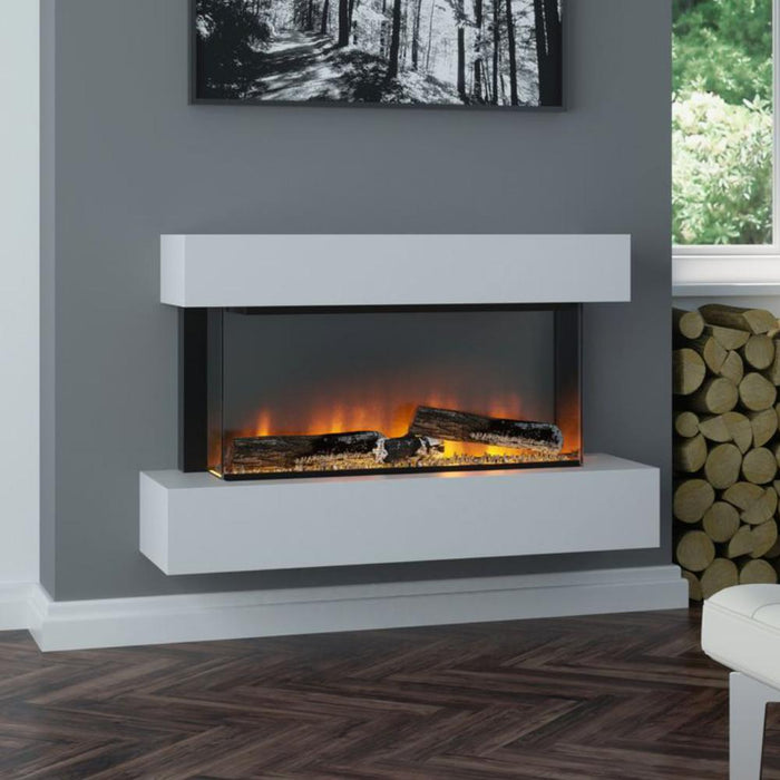 OER Alpine Floor-Standing Electric Fireplace Suite