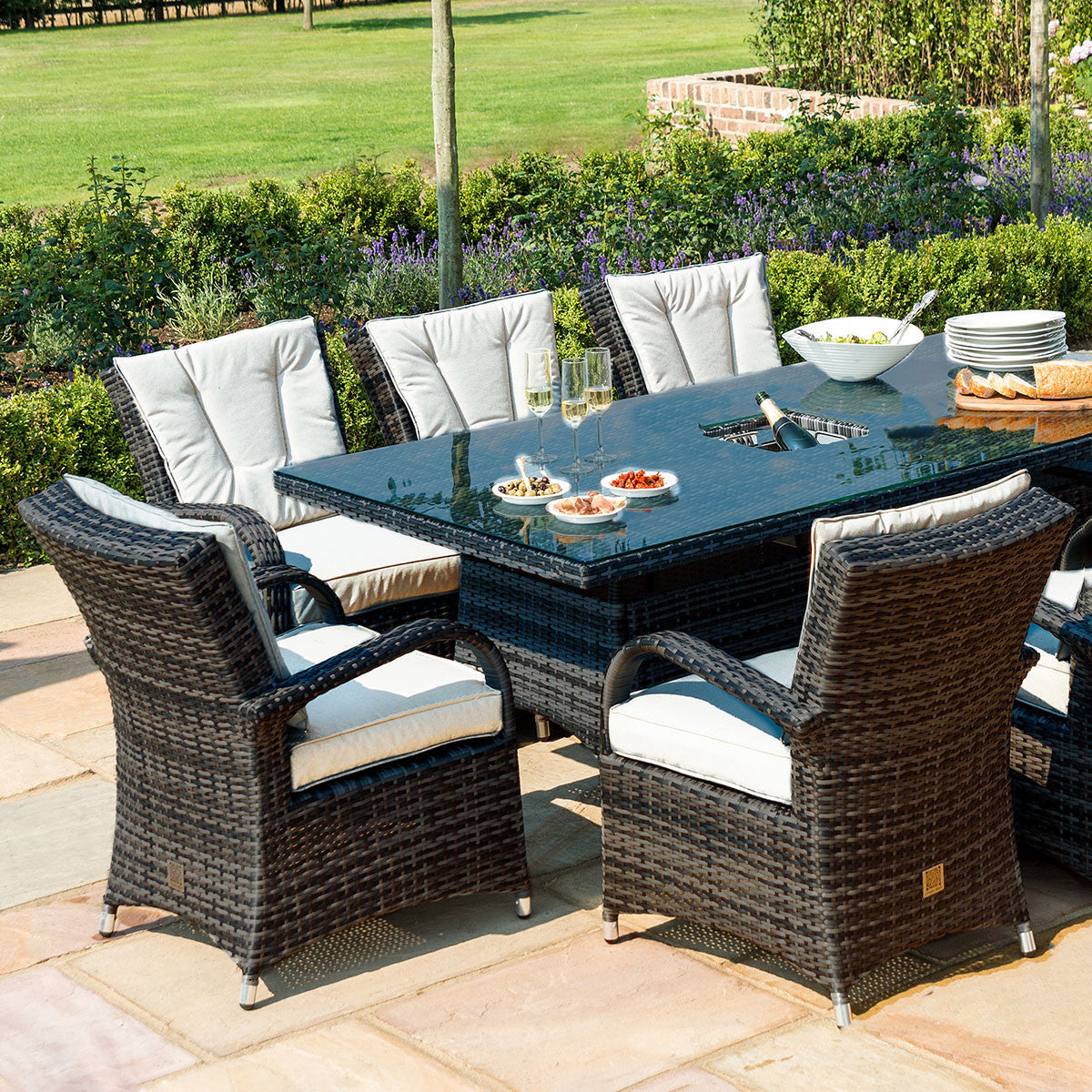 Maze rattan texas 8 seater rectangular shop dining set