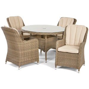 Maze Winchester 4 Seat Round Dining Set with Venice Chairs