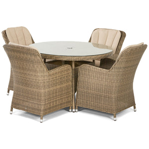 Maze Winchester 4 Seat Round Dining Set with Venice Chairs