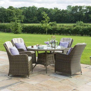 Maze Winchester 4 Seat Round Dining Set with Venice Chairs