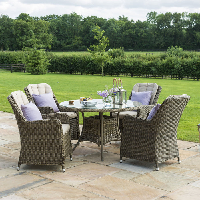 Maze Winchester 4 Seat Round Dining Set with Venice Chairs